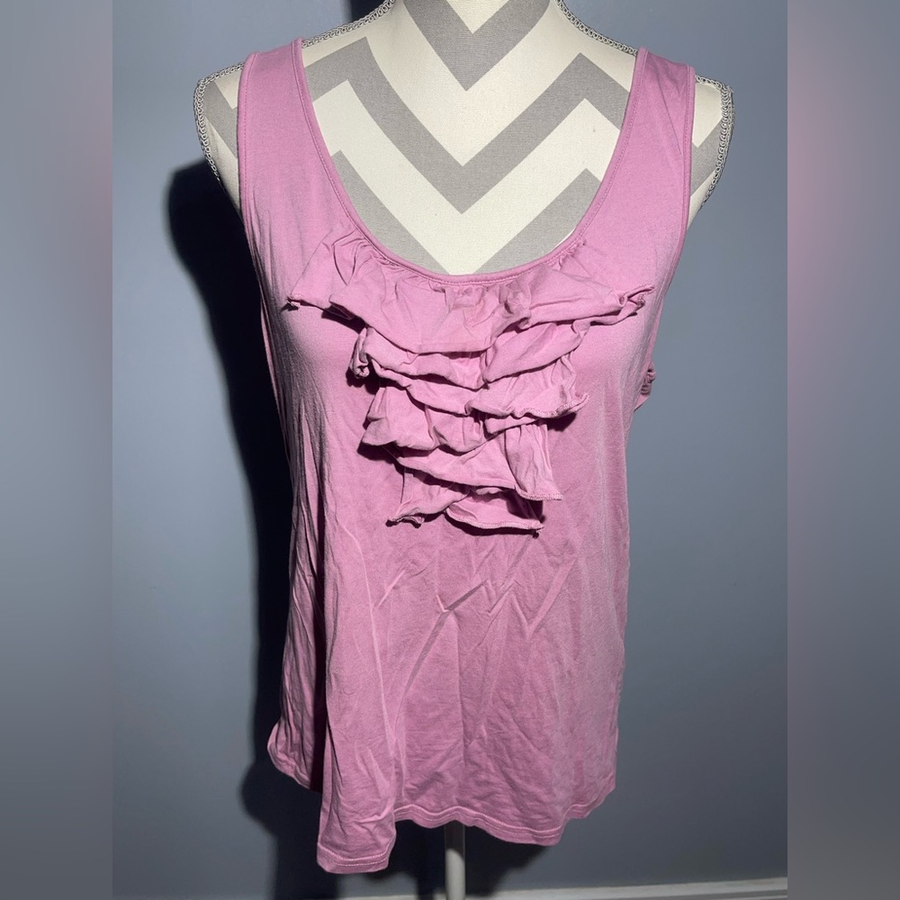 Garnet Hill Mauve Ruffle Tank Top